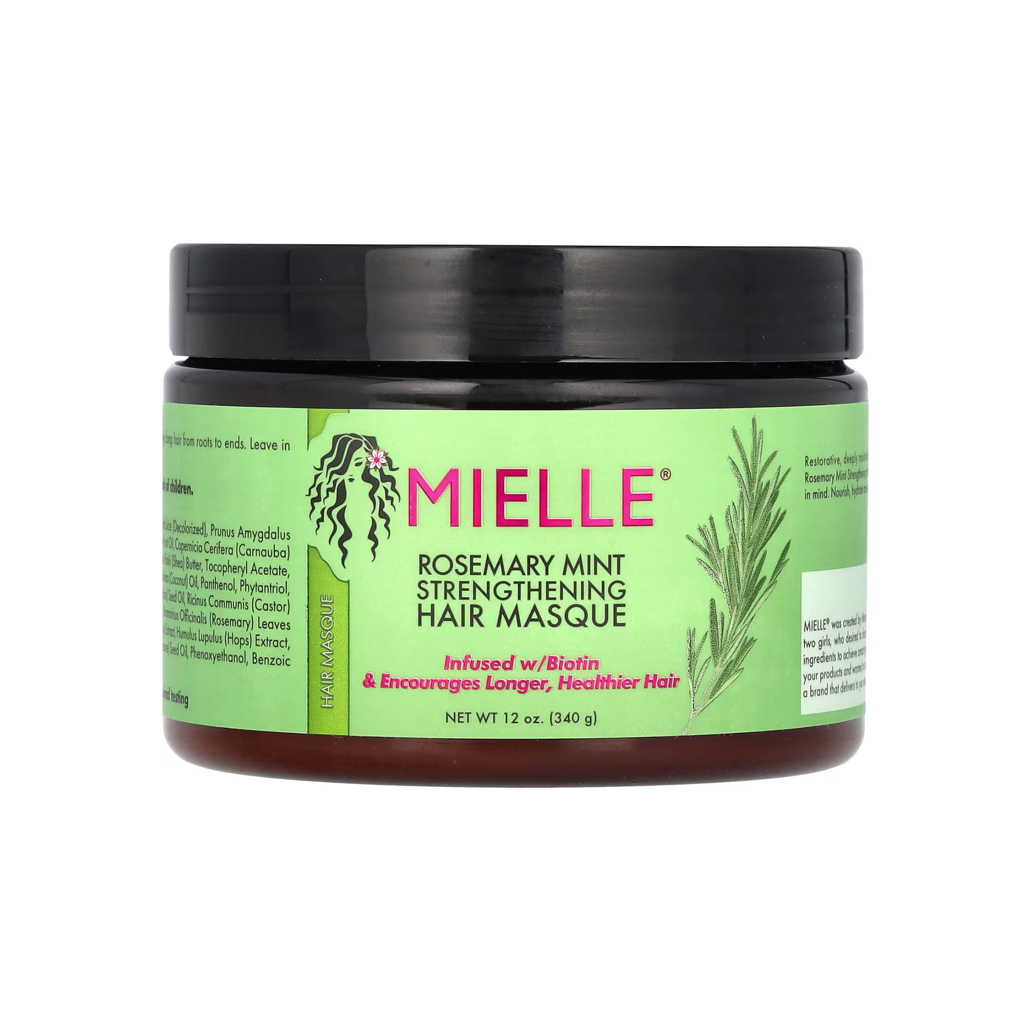 Mielle, Strengthening Hair Masque, Rosemary Mint, 12 oz (340 g)